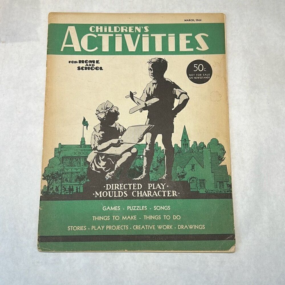 VTG Children's Activities For Home & School Magazine Book March 1944